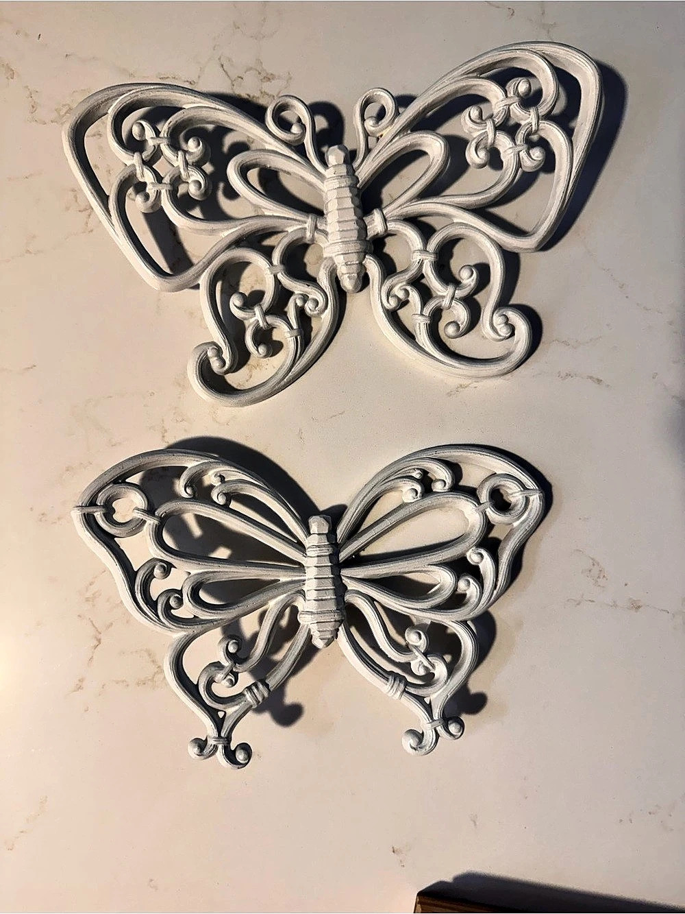 Vtg MCM White butterflies